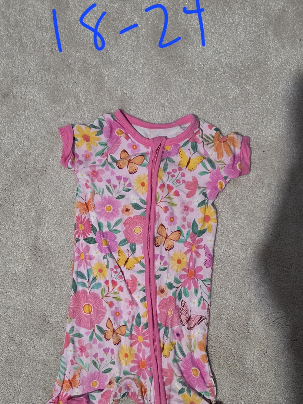 Little Sleepies Pink Floral & Butterfly One-Piece